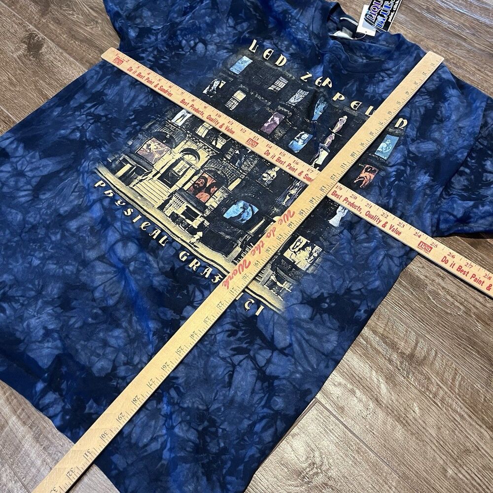 NWT VTG Liquid Blue Led Zeppelin T-Shirt Mens XL Tie Dye Physical Graffiti USA - Picture 9 of 11